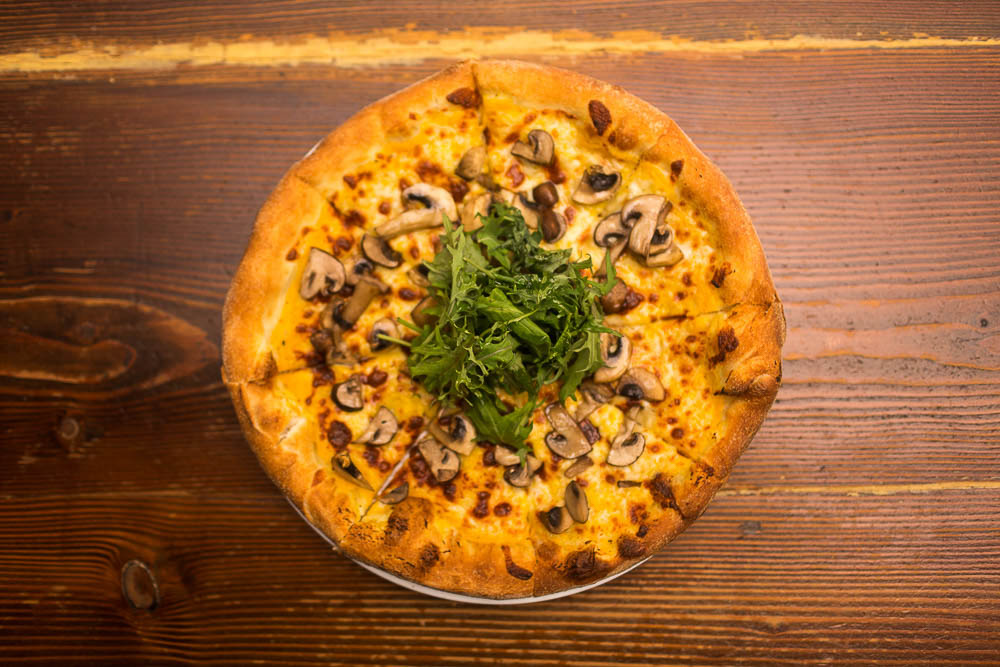 Mushroom pizza from Cafe Soma