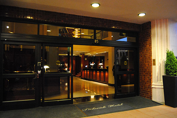 Pickwick Hotel Entrance Evening