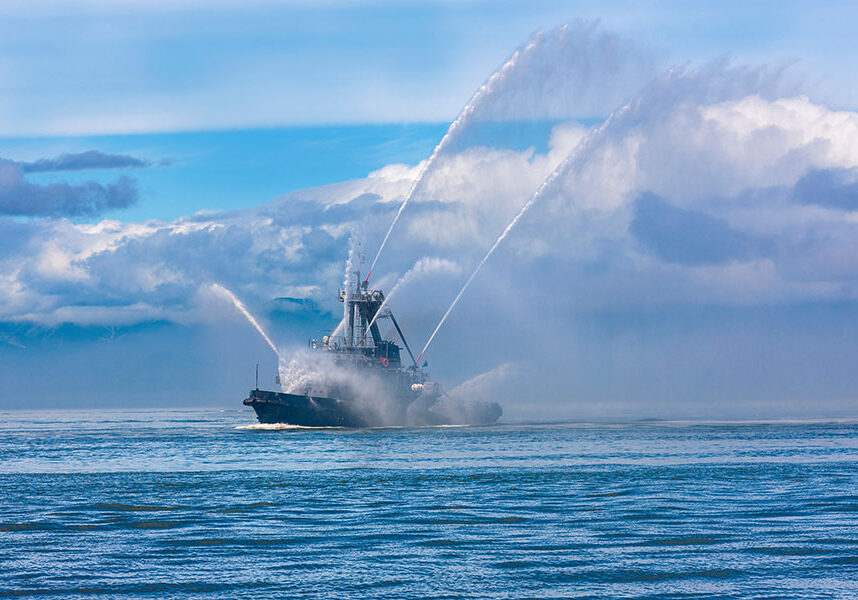 Fleet Week Boat Spraying Water